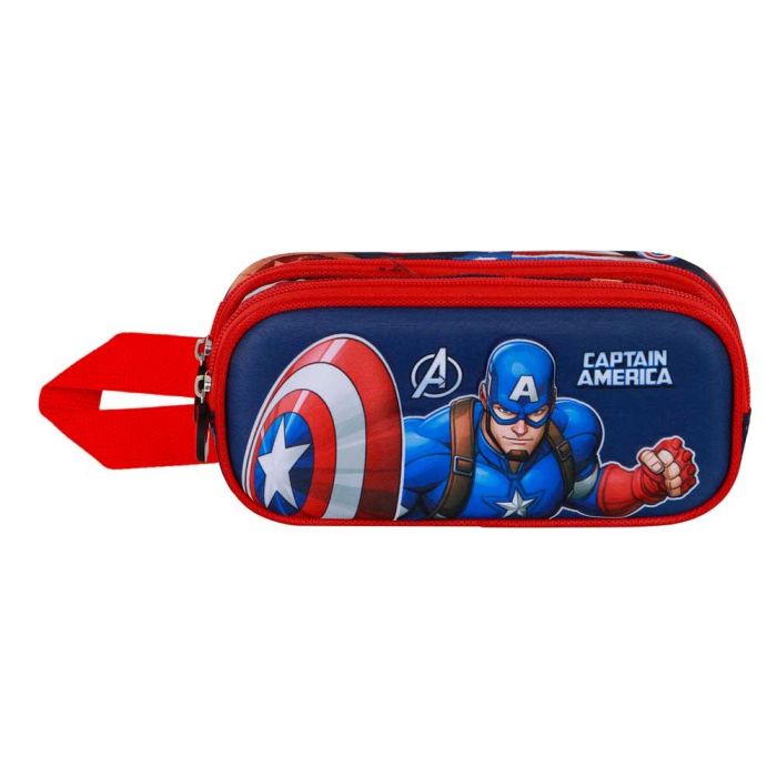 Marvel Capitán América Estuche Portatodo 3D Doble con Relieve, 2 Compartimentos, Multicolor 1 Marvel Capitán América Estuche Portatodo 3D Doble con Relieve, 2 Compartimentos, Multicolor 1