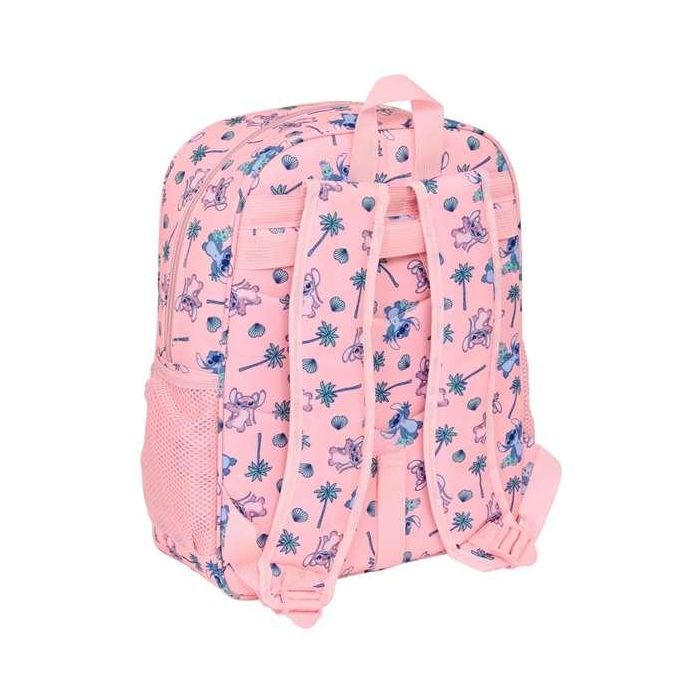 Safta Mochila Escolar Junior Adaptable a Carro Stitch Beach Disney 32x38x12cm para Niños +3 Años 1