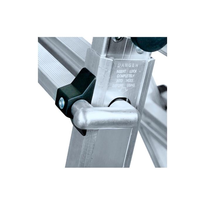 Edm Escalera Multifunción Telescópica de Aluminio 4+4 Peldaños Certificación EN131 Carga Máxima 150 kg Longitud Máxima Extendida 4.30 m 2