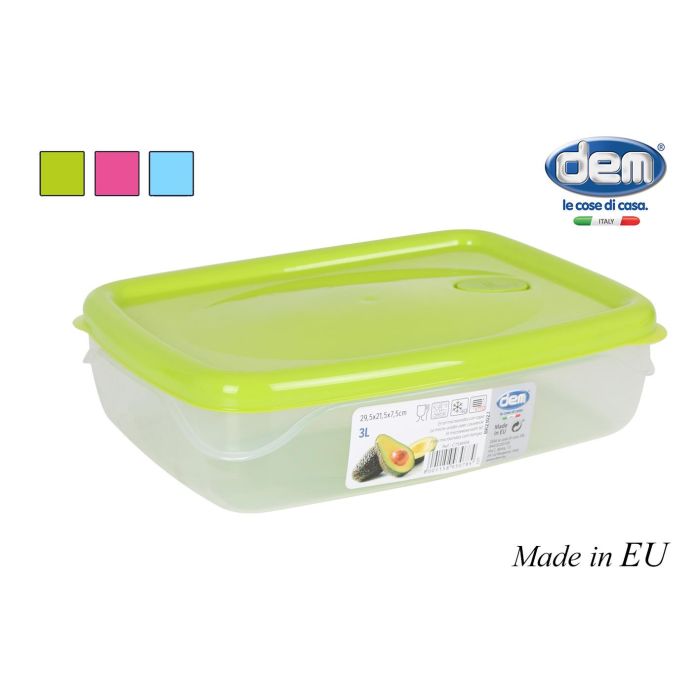 Fiambrera hermética rect. 3L para microondas - Dem (12 Unidades) Fiambrera hermética rect. 3L para microondas - Dem (12 Unidades)