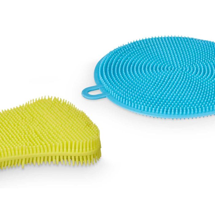 Set 2 Estropajos de Silicona Arte Regal 13x21x2 cm - Amarillo y Azul (24 Unidades) 3 Set 2 Estropajos de Silicona Arte Regal 13x21x2 cm - Amarillo y Azul (24 Unidades) 3
