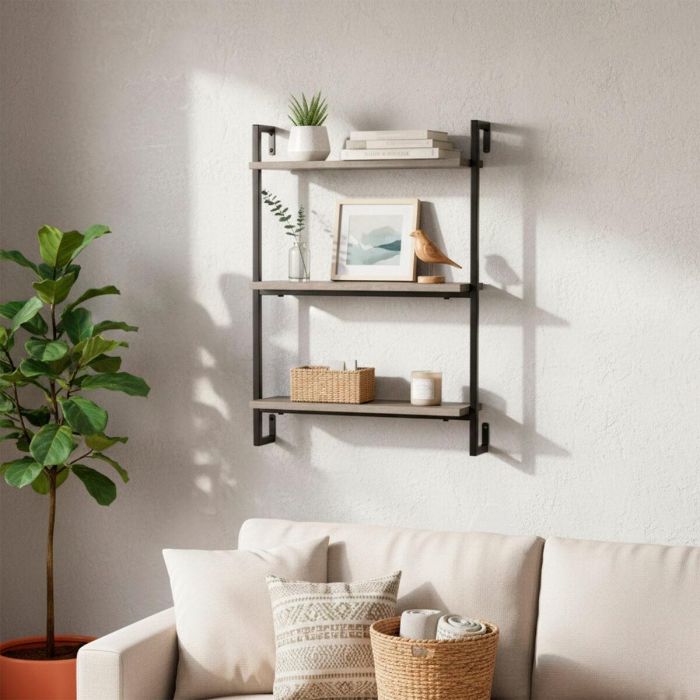 Estantería Max Home Hierro Madera MDF 40 X 55 X 12 cm (4 Unidades) 2