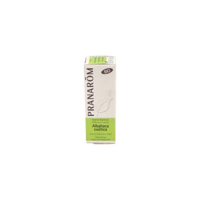 PRANAROM Albahaca Exótica Aceite Esencial 10ml Bio, 100% Puro y Natural, Uso Externo para Masajes