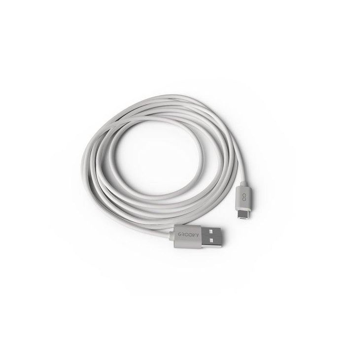 Groovy Cable USB-A a Micro USB, 2m, Blanco, Carga y Sincroniza Dispositivos Android, Cámaras y Cigarrillos Electrónicos