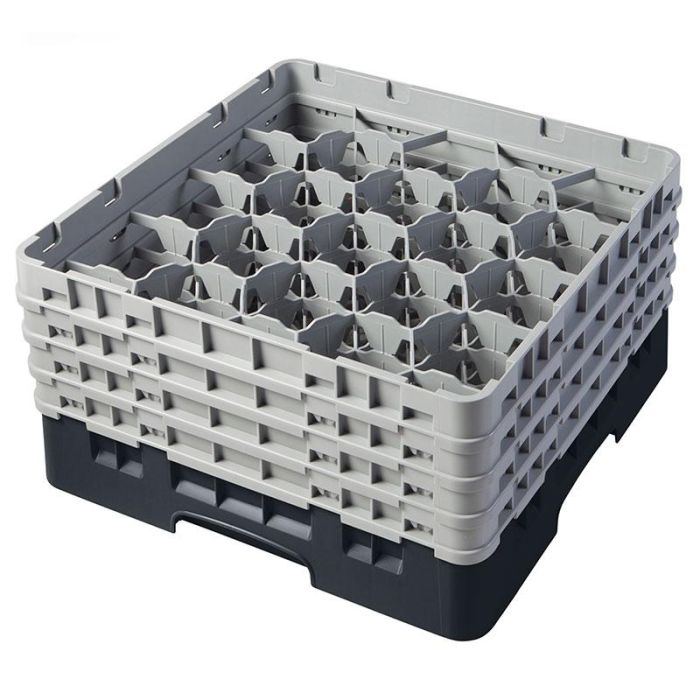 CAMBRO - 20S800-110 - Cesta de lavado 20 comp. 4 alturas - 9,84 cm Ø máx. - alt. máx. 21,7 cm - 50 x 50 x 26,7 cm - Negro