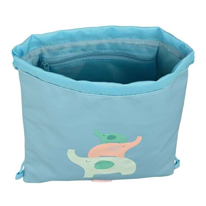 Bolsa Mochila con Cuerdas Safta Elefantes Verde 3 Bolsa Mochila con Cuerdas Safta Elefantes Verde 3