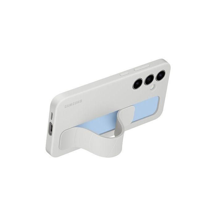 Funda de silicona con correa para Samsung Galaxy S24 FE Gris 4