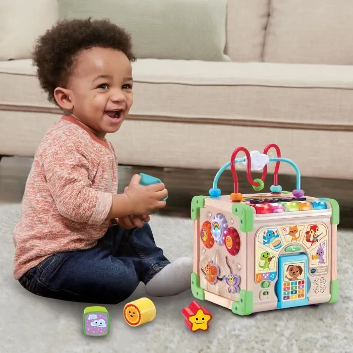 Vtech Baby VT3417766171054 Cubo Naturaleza Multiactividad Interactivo Juguete de Madera Certificado FSC 3