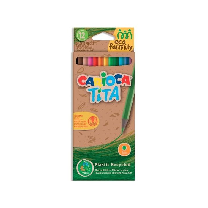 Carioca Lápices De Colores Tita Eco Family Hexagonal C-Surtidos Estuche 12 Ud Carioca Lápices De Colores Tita Eco Family Hexagonal C-Surtidos Estuche 12 Ud