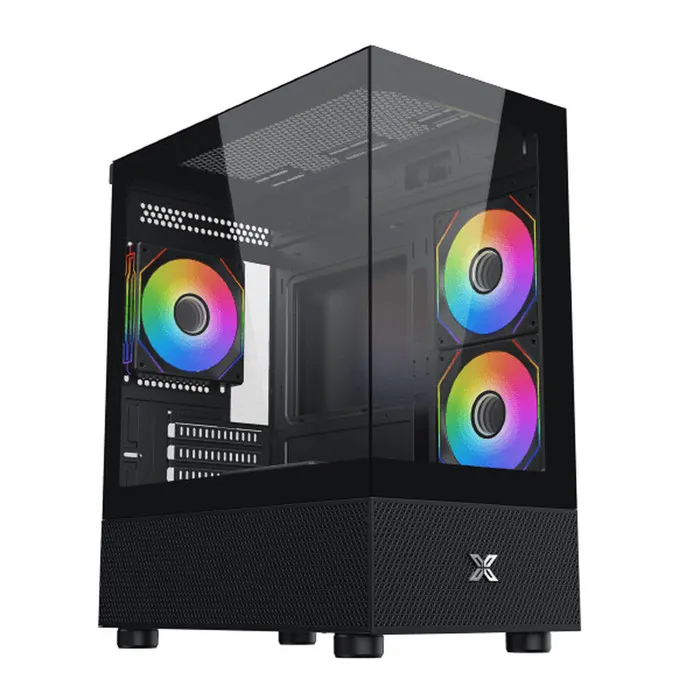 Xigmatek XIG1732153879593 Caja PC Mini Torre M-ATX con Vidrio Templado y ARGB Negro