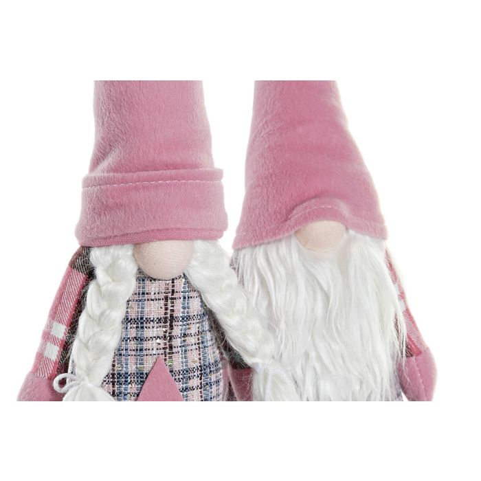 DKD Home Decor Figura Decorativa de Navidad Estilo Fantasía Rosa Blanco en Poliéster 12 x 48 x 13 cm y 0,44 kg 1
