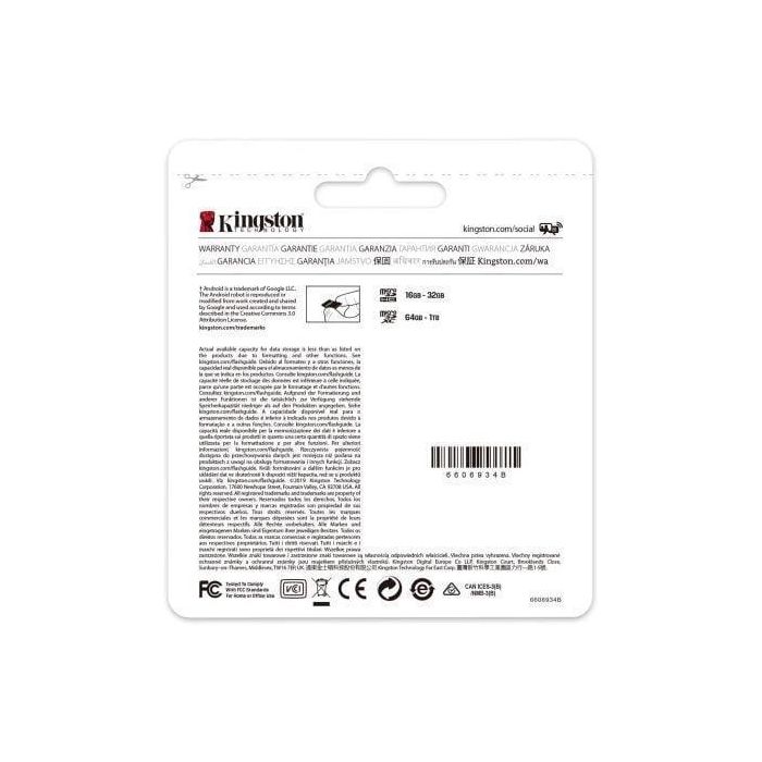 Kingston Canvas Select Plus microSDXC 64 GB, Clase 10, UHS-I, A1, Óptima para Apps Android y Grabación de Video Full HD 3