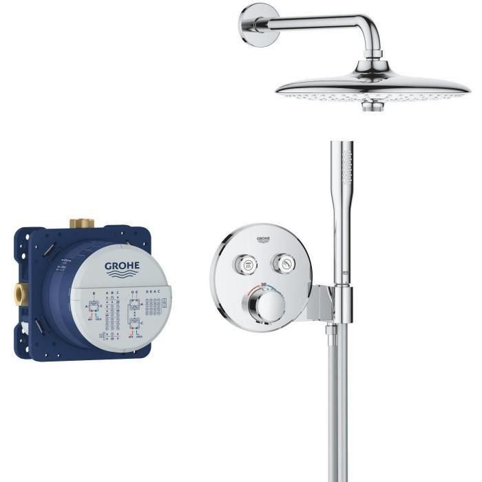 Grohe 34878000 Conjunto de Ducha Empotrado con Mezclador Termostático, Todo Tipo de Chorros, Gris Grohe 34878000 Conjunto de Ducha Empotrado con Mezclador Termostático, Todo Tipo de Chorros, Gris