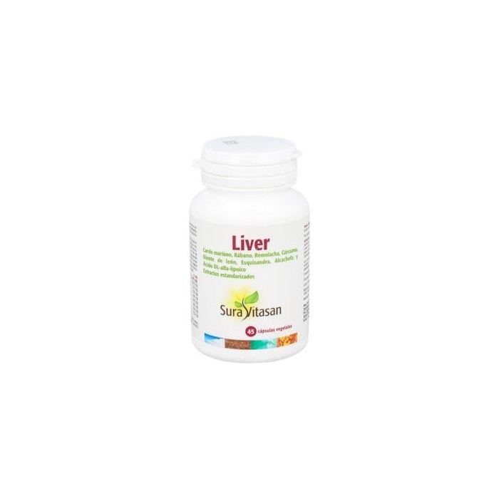 SURA VITASAN Liver 45 Cápsulas - Mantenimiento Hepático con Alcachofa, Cardo Mariano, Rábano Negro