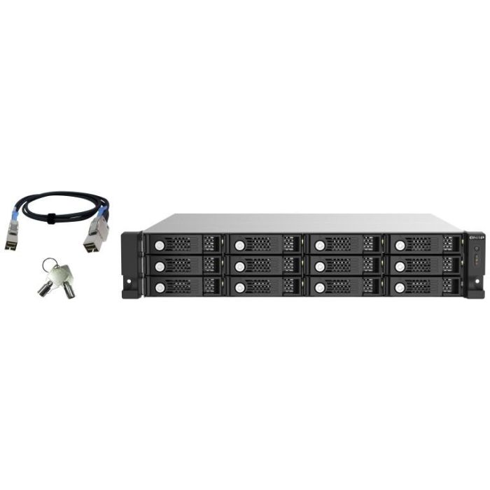 QNAP TL-R1220SEP-RP Carcasa de disco duro/SSD 12 unidades 2.5/3.5" SAS-3, SATA III Hot-swap Montaje en rack 2U Negro, Gris 1