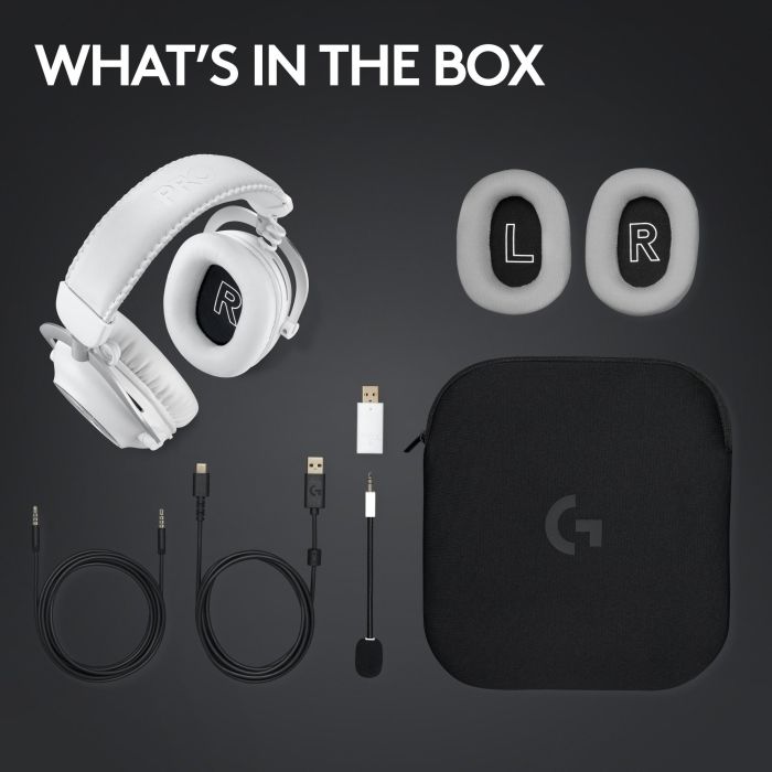 Logitech Auriculares Gaming G Pro X con micrófono cardioide, drivers Graphene 50 mm y tecnología LIGHTSPEED 6 Logitech Auriculares Gaming G Pro X con micrófono cardioide, drivers Graphene 50 mm y tecnología LIGHTSPEED 6