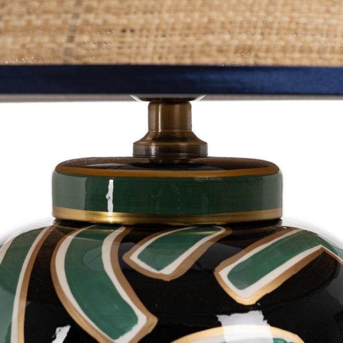 Lámpara Mesa Negro-Verde Porcelana 23 X 23 X 40 cm
