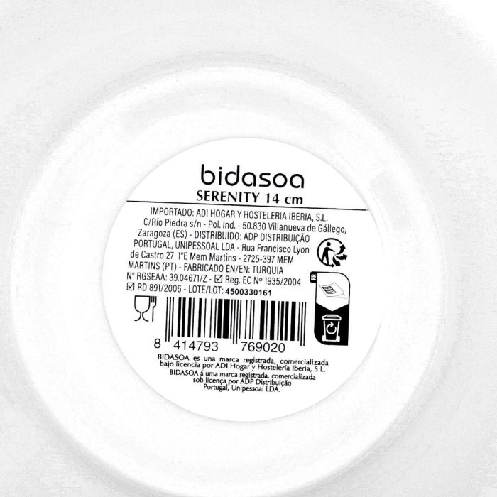 Bol Porcelana Serenity Hydrozero Bidasoa 14 cm (6 Unidades) 5