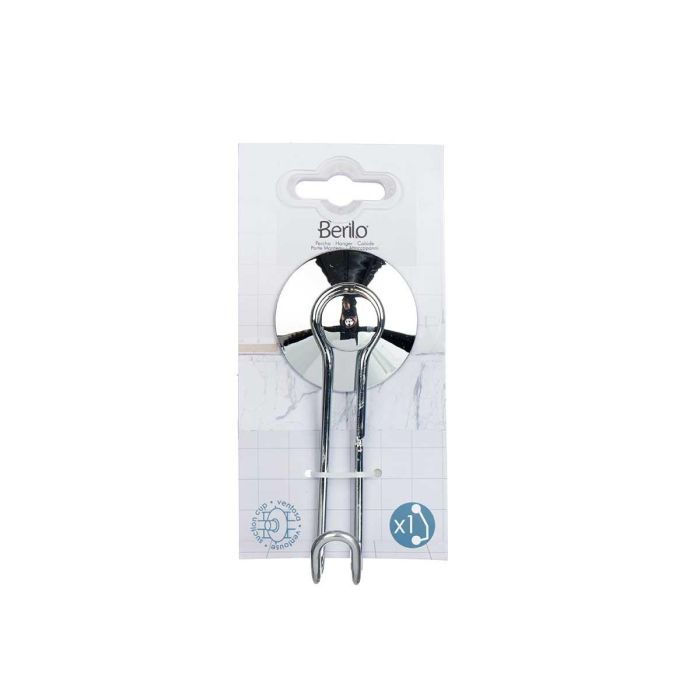 Berilo Percha de Acero y Plástico ABS con 1 Gancho y Ventosa de 6x13x4 cm (24 Unidades) 1 Berilo Percha de Acero y Plástico ABS con 1 Gancho y Ventosa de 6x13x4 cm (24 Unidades) 1