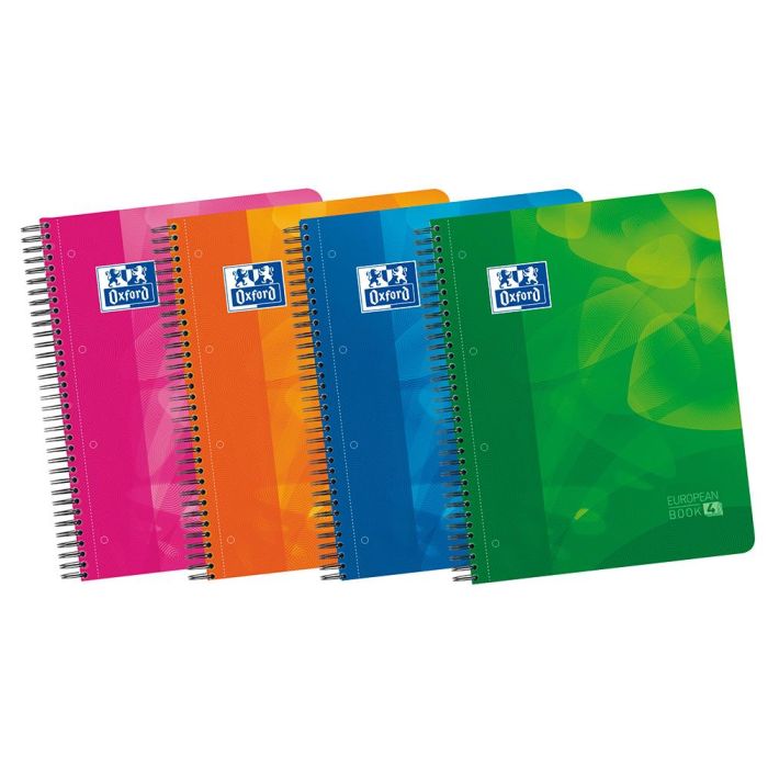 Oxford Cuaderno Lagoon Europeanbook 4 Microperforado 120H 50% Gratis A4+ 1 Línea 4 Sep. T-Plástico Pack 5 Ud C-Surtidos 1