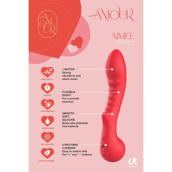 Vibrador clásico Dream Toys Amour Flexible G-Spot Rojo 4 Vibrador clásico Dream Toys Amour Flexible G-Spot Rojo 4