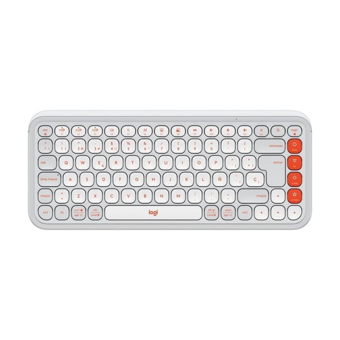 Logitech Teclado Inalámbrico Pop Keys Compacto, Multi-Dispositivo, Teclas Personalizables para Windows y Mac