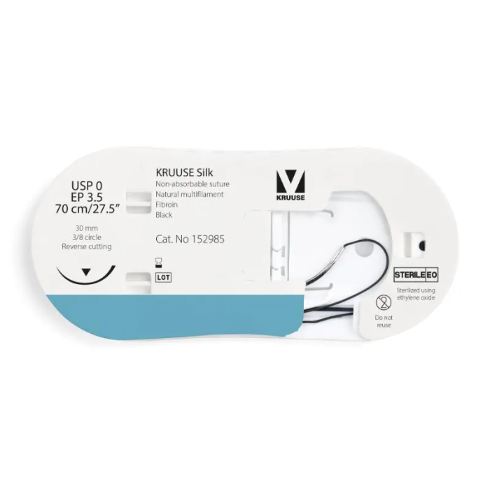 Kruuse Silk 0 70 cm Negra 30 mm 3-8 Circle 12 Unidades Kruuse