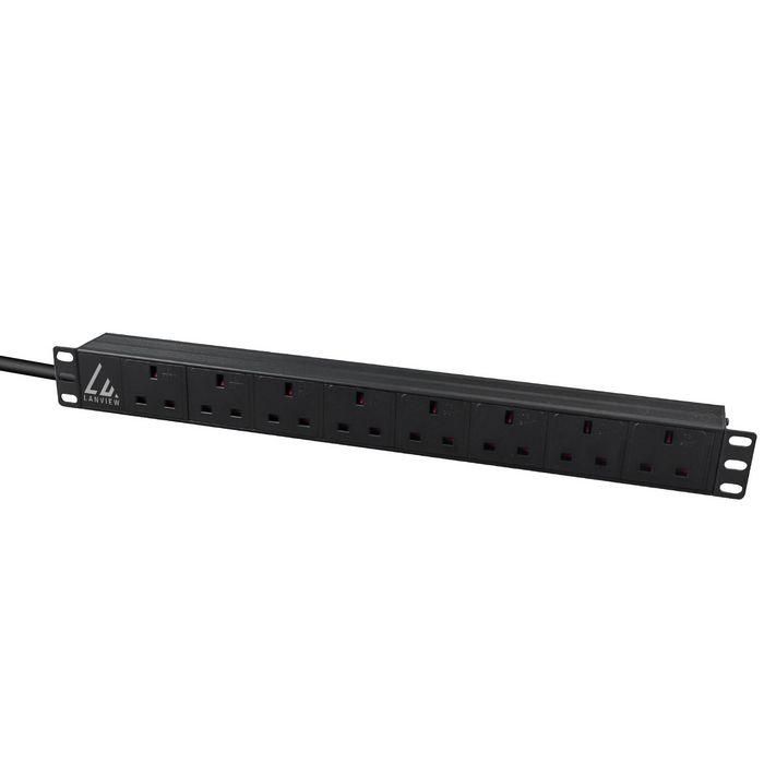 Lanview UK Rack mount power strip, 3m, 13A with 8 x UK socketsfits 19 inch racks. 1 Lanview UK Rack mount power strip, 3m, 13A with 8 x UK socketsfits 19 inch racks. 1