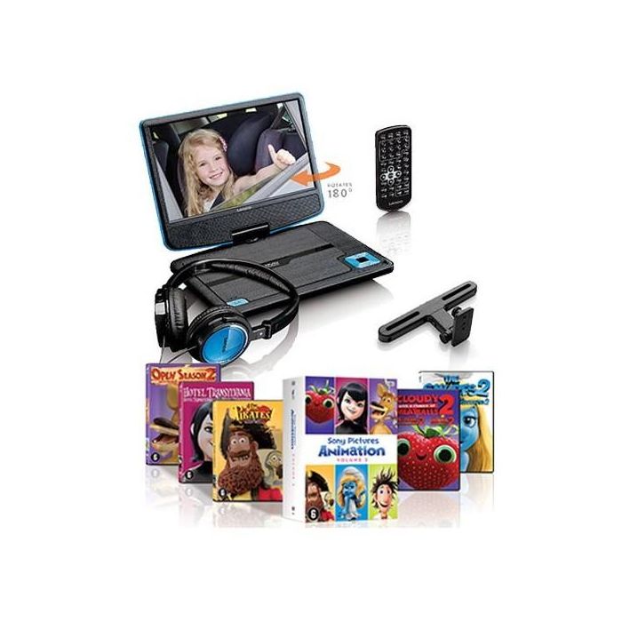 Lenco DVP-910 Reproductor DVD Portátil Convertible 9" (22.9 cm) USB Altavoces Integrados Negro/Azul