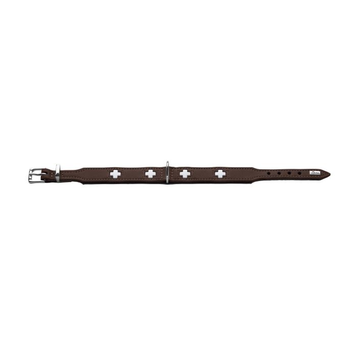 Hunter Collar Swiss para Perro de Piel Napa Marrón y Negro, Ajustable Cuello 35-39.5 cm, 2.6 cm Ancho, Diseño Clásico Premium 4