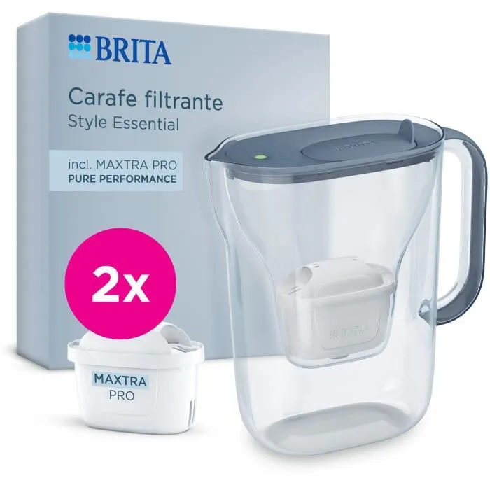 Brita BRI4006387144760 Jarra con filtro Essential Style Mineral Blue - Capacidad 2,4 L (1,4 L filtrada) - 2 filtros Maxtra Pro Pure 0 Brita BRI4006387144760 Jarra con filtro Essential Style Mineral Blue - Capacidad 2,4 L (1,4 L filtrada) - 2 filtros Maxtra Pro Pure 0