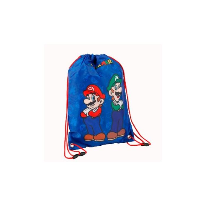 Bolsa Mochila con Cuerdas Super Mario & Luigi Azul 40 x 29 cm