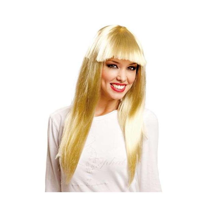 My Other Me Peluca Larga Rubia con Flequillo de 160 g, Fabricada en 100% Poliéster, Talla M, Edad Mínima 4 Años 0 My Other Me Peluca Larga Rubia con Flequillo de 160 g, Fabricada en 100% Poliéster, Talla M, Edad Mínima 4 Años 0