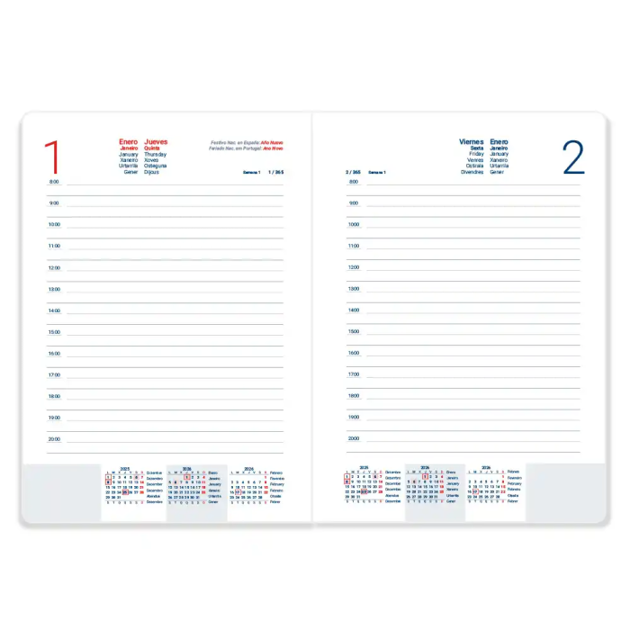 Liderpapel Lipsi Agenda 2026 Día Página A5 Azul Papel 70gr FSC Encuadernada 2