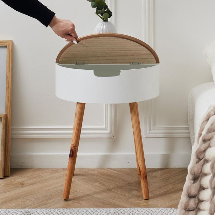 Home Deco Factory Mesa Cofre Blanca 45x54.5 cm 4