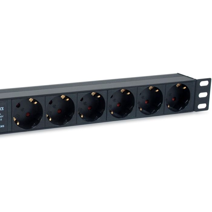 Equip Steckdosenleiste 19"(1HE)6fach mit Schuko + Schalt Alu 3