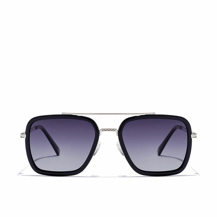 Hawkers IBIZA Gafas de Sol Polarizadas para Adultos, Diseño Cuadrado Unisex, Montura Nylon Negro Gris