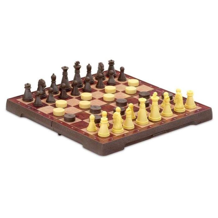 Juego ajedrez y damas magnético 16x16 cm 2 Juego ajedrez y damas magnético 16x16 cm 2