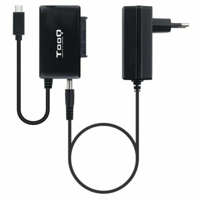 TooQ TQHDA-02C Adaptador USB-C a SATA para Discos Duros SSD/HDD 2.5" y 3.5" USB 3.1 Gen1 5Gbps Negro, compatible SATA I/II/III. 5