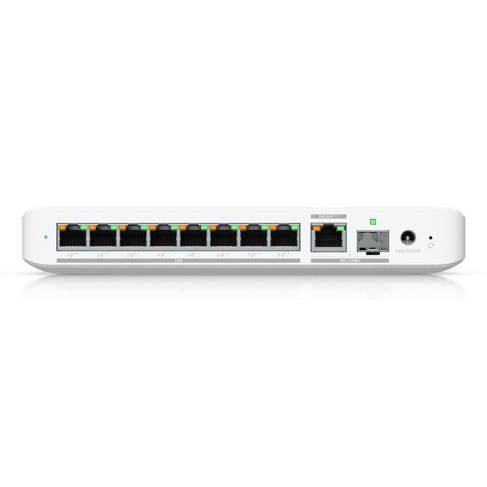 Ubiquiti 8x 2.5 GbE PoE++, 1x 10G SFP+ or 10/5/2.5/1 GbE RJ45 combination port, 60W PoE++, 60 Gbps, white 1 Ubiquiti 8x 2.5 GbE PoE++, 1x 10G SFP+ or 10/5/2.5/1 GbE RJ45 combination port, 60W PoE++, 60 Gbps, white 1