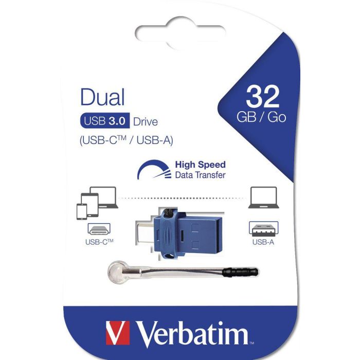 Verbatim Pendrive Go 32 grb High Speed Dual Usb-C-Usb-A 3.0 4 Verbatim Pendrive Go 32 grb High Speed Dual Usb-C-Usb-A 3.0 4