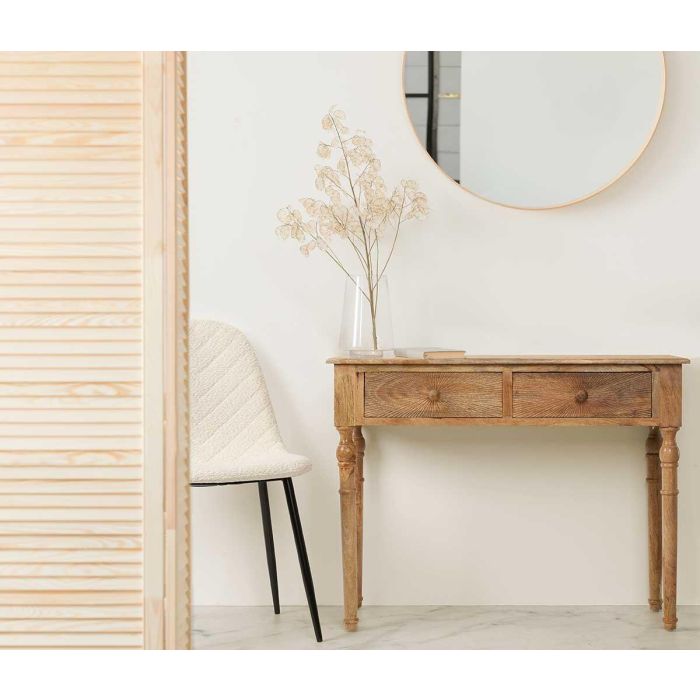 Mesa Recibidor 2 Cajones Natural Giftdecor 98x77x42 cm Madera Marrón 4 Mesa Recibidor 2 Cajones Natural Giftdecor 98x77x42 cm Madera Marrón 4
