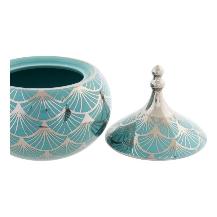 Caja-Joyero DKD Home Decor Porcelana Turquesa 14 x 14 x 17 cm 2 Caja-Joyero DKD Home Decor Porcelana Turquesa 14 x 14 x 17 cm 2