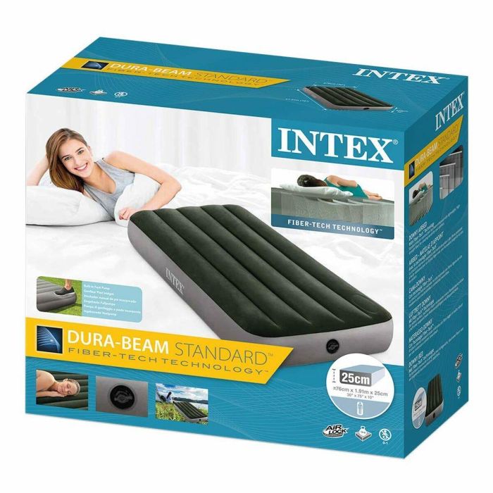 Intex 64762 Colchón Hinchable Downy FT 2 Plazas con Inflador de Pie 8