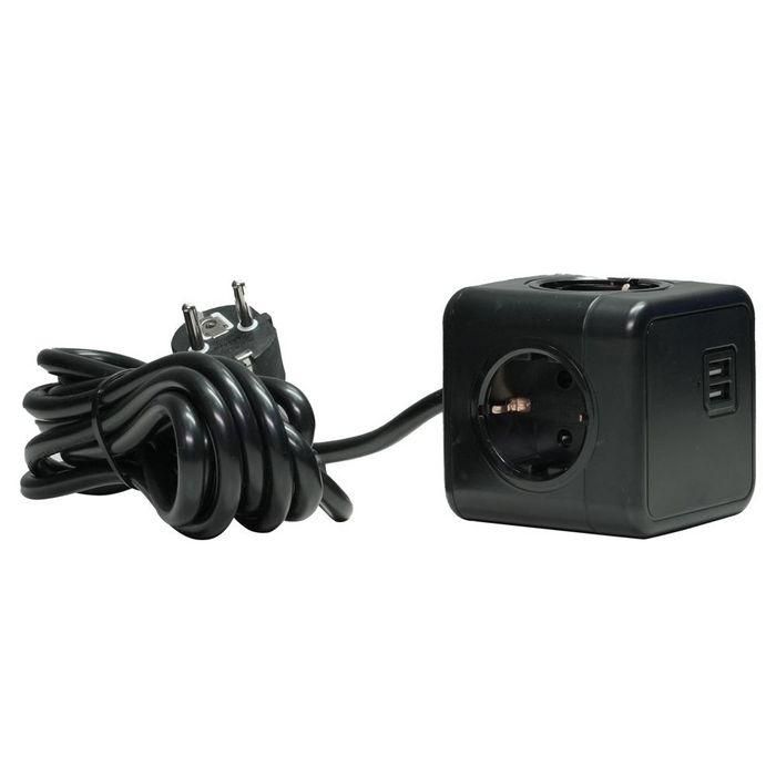 MicroConnect Power Cube Extended Duo USB, 3m Cable MicroConnect Power Cube Extended Duo USB, 3m Cable