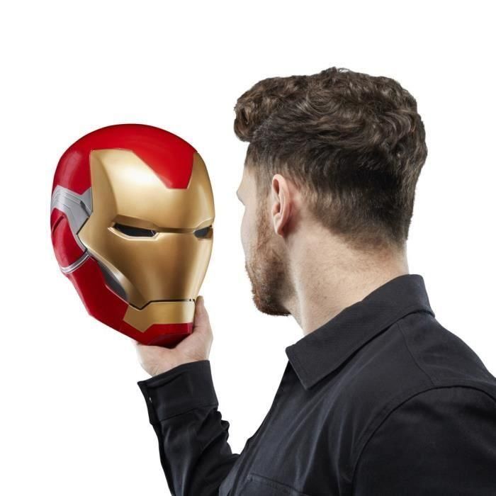 Casco electrónico Iron Man, con efectos de luz, juguete de cosplay coleccionable premium para adultos, serie Marvel Legends 2