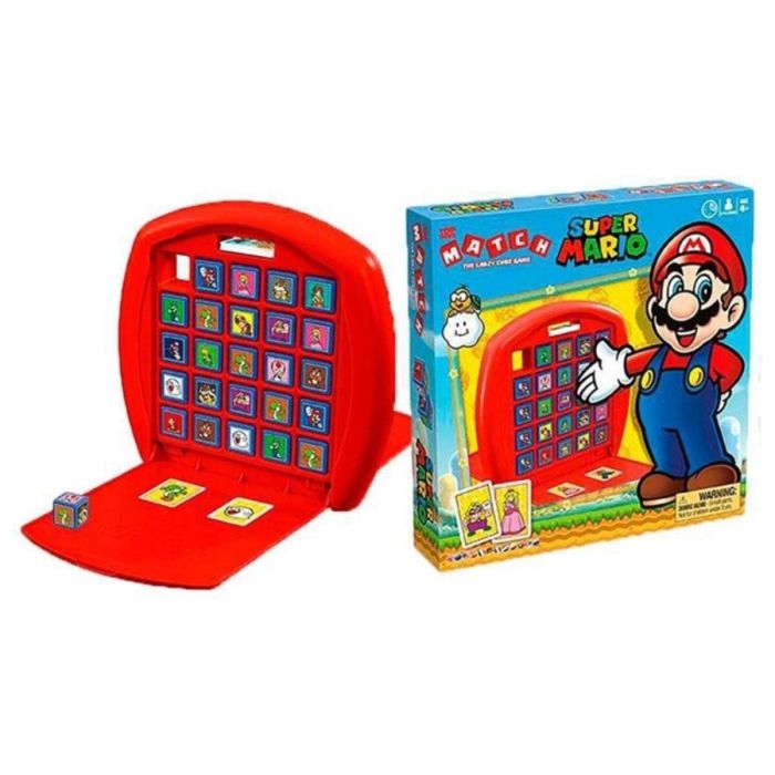 Winning Moves Super Mario Match 5 - Juego de Estrategia de Mesa con Cubos - Colecciona 5 Héroes Idénticos para Ganar - Edición Francesa