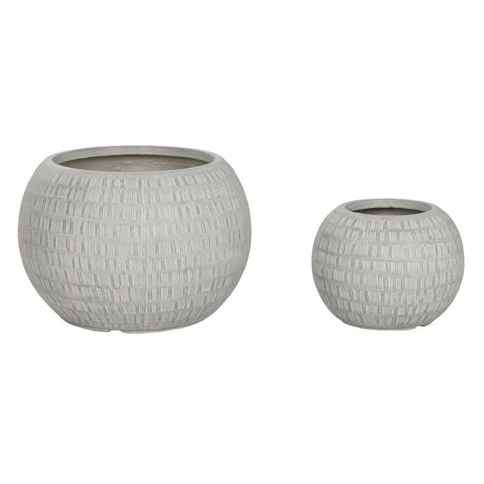 Macetero Home ESPRIT Gris Magnesio 55 x 55 x 38 cm (2 Piezas) Macetero Home ESPRIT Gris Magnesio 55 x 55 x 38 cm (2 Piezas)
