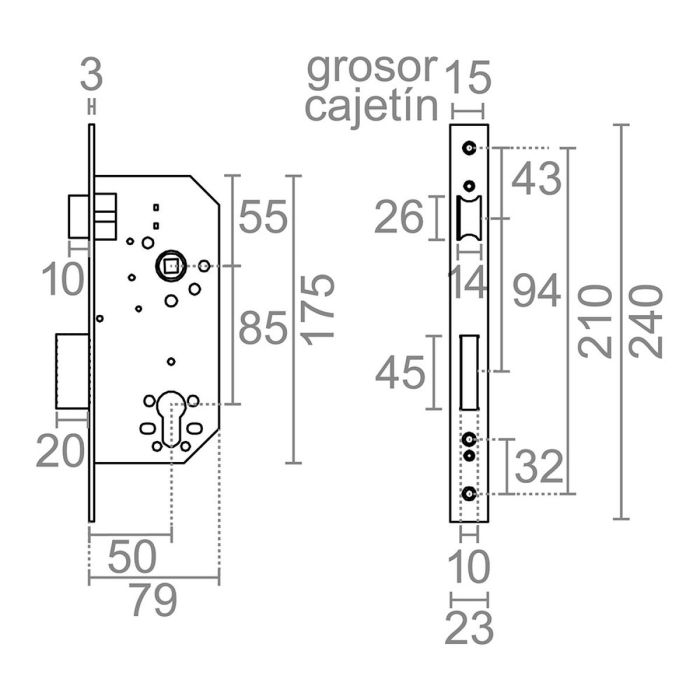 Cerradura Micel 85 mm 1 Cerradura Micel 85 mm 1