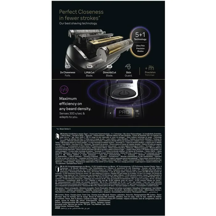 Braun Serie 9 9610s Afeitadora Eléctrica Negra Autonomía 60 min BRA8700216554787 5 Braun Serie 9 9610s Afeitadora Eléctrica Negra Autonomía 60 min BRA8700216554787 5